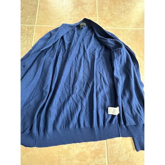 J. Crew Merino Wool Navy‎ front button Lightweight sweater Women size XS - Picture 4 of 8